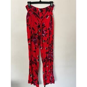 Ett:Twa by Anthropologie Margo Wide-Leg Pants Red Sz 6